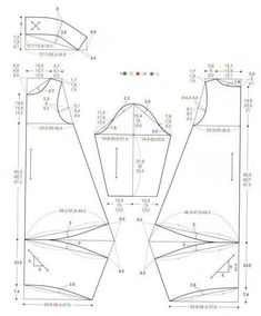 an image of the front and back view of a dress with measurements for each piece