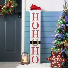 a christmas sign with the word hoho on it