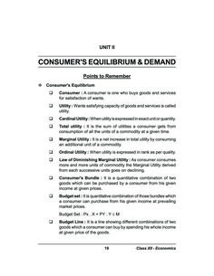 a document with the words consumer's equirium and demand written on it