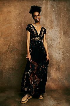 Bali Golden Sun Dress | Free People Black Maxi Dress Outfit, Maxi Dress Outfit, Golden Sun, Black Maxi, Free People Black, Sun Dress, Bohemian Clothes, Long Dresses, Clothing Ideas