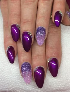 Amethyst Nails Designs, Acrylic Nails Purple, Nail Art Purple, Ongles Design, Burgundy Acrylic, Burgundy Acrylic Nails, Purple Nail Art Designs