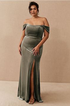 Shop All Plus Size Bridal Dresses - BHLDN Spring Wedding Guest Dresses, Issa Dresses, Sage Green Bridesmaid, Plus Size Bridesmaid Dresses, Plus Size Bridesmaid, Shoulder Stretch, Velvet Maxi, Velvet Maxi Dress, Green Bridesmaid