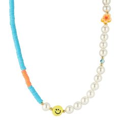 Infuse your style with positivity and charm with this Sunkissed Sterling Smiley Face Freshwater Cultured Pearl Stretch Necklace—an adorable and whimsical accessory that adds a touch of joy to your ensembles. Click on this JEWELRY & WATCHES GUIDE to learn about fit, styles, materials and more! Infuse your style with positivity and charm with this Sunkissed Sterling Smiley Face Freshwater Cultured Pearl Stretch Necklace—an adorable and whimsical accessory that adds a touch of joy to your ensembles Whimsical Accessories, Pearl Details, Cultured Pearl Necklace, Bracelet Ideas, Smiley Face, Lobster Claw, Chain Lengths, Chain Length, Gold Finish