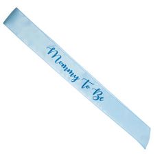 a blue ribbon with the words mommy to be on it