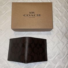 Brand New Coach Waller In Box. Coach Rectangular Wallets As Gift, Coach Silver Bags For Gifts, Coach Silver Wallet For Everyday Use, Coach Silver Wallets For Everyday Use, Coach Bifold Wallet As Gift, Classic Coach Wallet As Gift, Brown Wallet As A Gift, Luxury Coach Wallets For Gifts, Luxury Coach Wallets For Gift