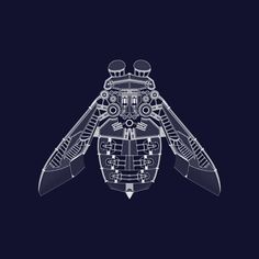 a drawing of a fly insect on a dark background