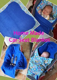 the baby is sleeping in his blue car seat cover, and it's not so big