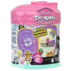 a pink and purple plastic toy with the door opened to reveal new no - sewedad toys