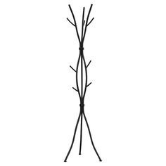 a tall metal plant stand with three branches