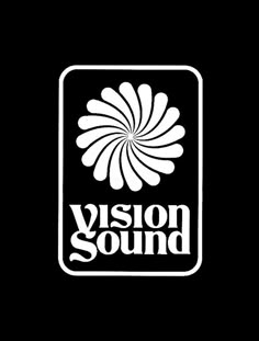 the vision sound logo on a black background