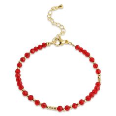 PRICES MAY VARY. Delicate dainty handmade bracelets showcase strands of natural semi-precious crystals, featuring pop red ruby beads, carrying blessings of healing energy and positive vibes. Lobster claw clasp closure, circumference around 6”, with 2” adjustable extender, perfect for daily wearing, holiday party, special formal events, a graceful accessory to elevate your style. Minimal hand chain, each gem beads possessing its own beauty, giving special sparkle, and stunning shimmer, adorned wi Adjustable Gemstone Beaded Bracelets For Party, Seed Beaded Bracelets, Gem Beads, Expensive Diamond, Friendship Bracelets With Beads, Bracelets Fashion, Ruby Beads, Daily Jewelry, Gemstone Beaded Bracelets