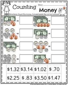 counting money worksheet for kids