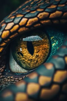 the eye of a dragon is shown in this close up photo