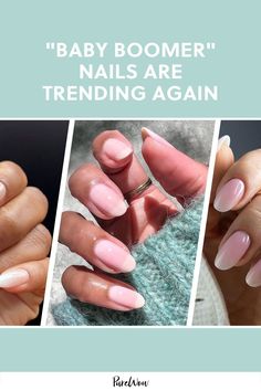 Baby Boomer nails are trending again. Here’s what the look entails, why they’re back in style now and who they’re best for (spoiler: pretty much anyone with fingernails). Glaze Nails, Baby Boomer Nails, Strawberry Scones, Baby Boomers Nails, Nails Trends, Olive And June, Manicure Nails