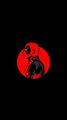 a red and black background with an image of a cartoon character