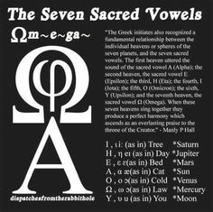 the seven sacred vows poster with an image of an egyptian letter and an om - e - g symbol