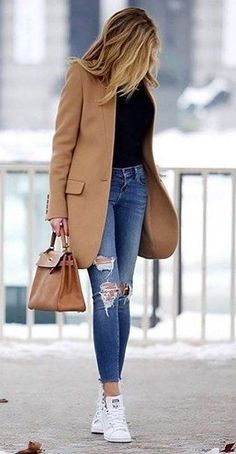 Fall Fashion Coats, Chic Fall Outfits, Grunge Look, Camel Coat, Work Outfits Women, Casual Fall Outfits, Outfit Idea, Outfits Casuales