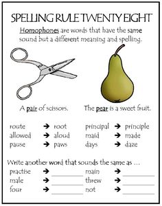 a worksheet with words and pictures to help students learn how to use the word spelling