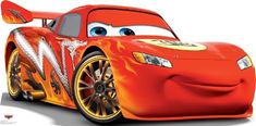 the character cars from disney's cars is shown in this cartoon image, which appears to be painted orange and yellow