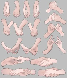 a bunch of hands and feet are shown in different positions