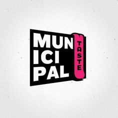 the logo for mun ici pal is shown in black and pink on a white background