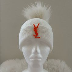 Winter Knit Pom Pom White Hat + Sunglasses Design: Handmade Details: Orange Badge Color: White Status: Brand New Pom Pom: Original Fox Fur Size: Large 14-16 Cm Aprox White Hat With Detachable Pom Pom For Versatility. Hat Is One Of A Kind Hand Made Design, That You And Only You Will Rock And Get Over Complimented!! Be Unique! Handmade Is The Way To Go As Each Item Takes Creativity And Time To Choose The Design And Order Parts. Pom Pom Is Original Fox Fur In A Big Fluffy Size And Is Also Detachabl Trendy Adjustable White Beanie, Trendy White Winter Hat, Trendy White Beanie One Size, Trendy White Hat For Fall, Trendy White Beanie, White Hats For Fall, One Size, White One-size Hats For Fall, White Fall Beanie One Size Fits Most, White Beanie For Fall, One Size Fits Most