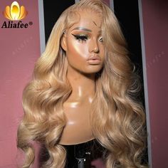 27 Blonde Wig, Honey Blonde Hair On Black Women Wig, Wig Color, Blonde Lace Front Wigs, Graduation Hairstyles, Honey Blonde Hair, Lace Front Human Hair, Body Wave Hair, Lace Closure Wig