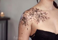 Shoulder Tattoos For Females, Back Of Shoulder Tattoo, Gorgeous Tattoos, Floral Tattoo Design