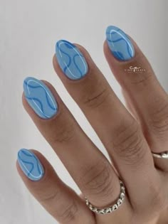 #nail design #nail inspo #elegant nails #nails #elegant nails #trendy nails #minimalist nails #cool nail inspo #nails idea #nude nail designs Gel Nails For Beach Vacation, Blue Nail Art Simple, Athestic Nails, Summer Vacation Nails Beach Simple, Simple Nail Designs Summer, Beach Nails Simple, Blue Vacation Nails, Confirmation Nails, Beautiful Summer Nails