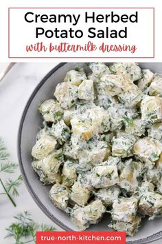 creamy herb potato salad with buttermilk dressing is an easy and delicious side dish