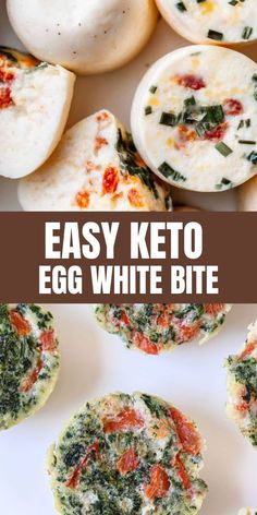 easy keto egg white bites with spinach and cheese