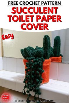 crochet succulent toilet paper cover pattern