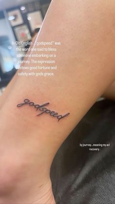 a woman's foot with a tattoo on it that reads, do you know?