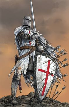 Knight Warrior, Chainmail Armor, Knight Tattoo, Knight Templar, Crusader Knight, Warrior Tattoos, Knight Art, Knight Armor