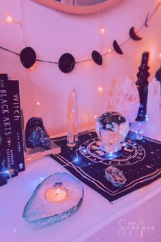 Witchy Room, Witch Room, Crystal Room, Witches Altar, Halloween Moon, Crystal Aesthetic, Pastel Decor, Baby Witch