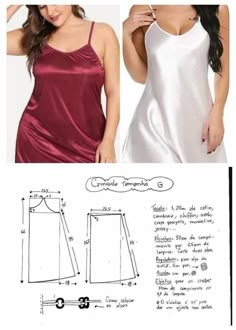 a women's dress with spaghetti straps and side slits in two different colors