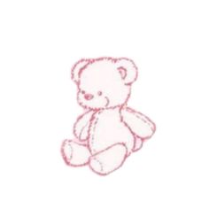 a drawing of a teddy bear on a white background