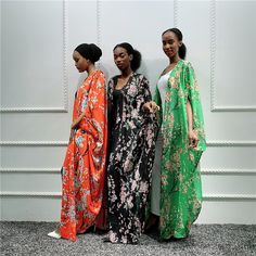 Floral Kaftan Abaya Kimono Cardigan Dress – FrenzyAfricanFashion.com Cardigan Hijab, African Kimono, Abaya Kimono, Dubai Abaya, Kaftan Abaya, Orange Cardigan, Dress African, Muslim Dress, Dress For Summer