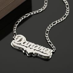 Nameplate Necklace with underline heart accent personalized and custom-made with your desired text.  Our double layer 3D nameplate jewelry is handcrafted with 316l stainless steel meaning it is waterproof, hypoallergenic, non tarnish, and everlasting!  These are the perfect gifts for the King and Queen in your life. They scream elegance, luxury, and style all while being friendly to your pockets! DETAILS: -Waterproof, tarnish-resistant, rust-resistant, hypoallergenic and everlasting. -Available Silver Nameplate Necklace, Nameplate Jewelry, Unique Gifts For Girlfriend, Name Unique, Nameplate Necklace Silver, Name Plate Necklace, Pockets Details, Nameplate Necklace, Plate Necklace