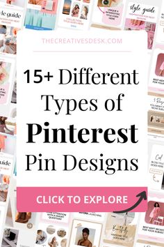 Explore over 15 inspiring Pinterest pin design ideas! Learn what makes pins successful across different niches and gain tips to craft eye-catching pins that captivate your target audience. Read more! Pin Design Ideas, Pinterest Pin Design, Marketing Metrics, Types Of Content, Type Of Content, Product Based Business