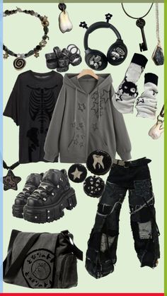 Silly Clothes, Alt Outfits, Emo Outfits, New Rock, Grunge Goth