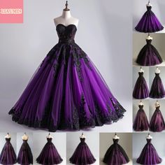 Black And Lavender 15 Dress, Purple And Black Dress Gowns, Purple Dress Prom, Quinceanera Dresses Purple And Black, Purple And Black Wedding Dress, Black And Purple Wedding Dress, Dark Purple Ball Gown, Dark Purple Debut Gown, Dark Purple Prom Dress