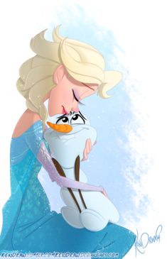 an image of a frozen princess hugging someone