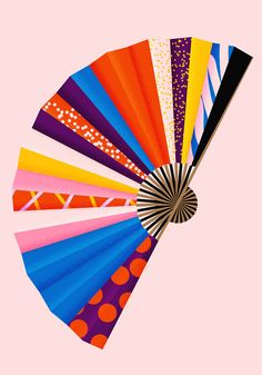 a colorful fan with lots of different colors