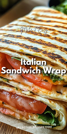 Indulge in the flavors of Italy with our mouthwatering Italian Sandwich Wrap recipe! Made with fresh ingredients like prosciutto, mozzarella, basil, and olives, this wrap will transport you to the streets of Rome. Try it today! #ItalianRecipe #SandwichWrap #DeliciousEats #FoodieInspiration