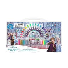 the disney frozen princess art set is packed with markers, pens and pencils for kids