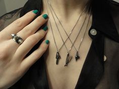 Tiny but deadly chainsaw, razor and guillotine necklaces, created by MissyIndustry. They're KILLER !!! Hands With Rings, Alternative Jewelry, Jewel Box, Gothic Jewelry, Earrings Photo, Contemporary Jewellery, Favorite Rings, Earring Necklace, Ring Earrings