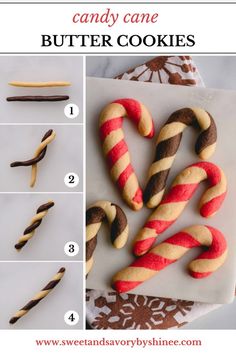 how to make candy cane butter cookies for christmas or any holiday occasion - step by step instructions