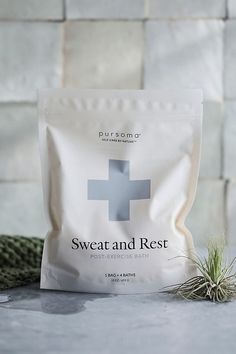 Slow Down. Soak. Sweat. Repeat. Sweat Rest calms muscles after a workout, aids in soothing tired and fatigued bodies, and encourages deep relaxation and a clearer mind. With stress-relieving and hydrating magnesium, essential oils, and sea salt, it’s like yoga for your insides. Each bag includes one intention-setting stone. Key ingredients: sea salt, lavender, hemlock spruce and ho wood essential oils How to use: Hydrate throughout your experience by drinking water. Pour desired amount of salt b Magnesium Bath, Essential Oils Bath, Bath Essentials, Intention Setting, Clear Mind, Deep Relaxation, Bath Soak, Relaxing Bath, Drinking Water