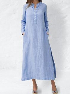 Long Sleeve Denim Dress, Long Kurti, Long Kurti Designs, Long Shirt Dress, Side Split, Knitted Blankets, Long Shirt, Kurti Designs, Denim Dress